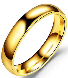 Custom 4mm 6mm Wide Steel Black Gold Inner and Outer Ball Ring Stainless Steel Smooth Curved Ring for Men Women