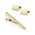 Daili 3pcs DIY Gold Plated Blank Cufflinks and Tie Clip Set for Wedding Engagement or Gift