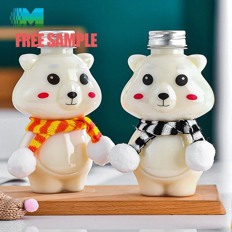 Premium Materials Christmas 350Ml Plastic Bouteille En Plastique Packaging Soda Can Custom Plastic Bottle With Lid