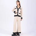 Women's Loose Knit Set Oversize Solid Color Cardigan and Wide Leg Pants Knit Cardigan Trousers Two-piece Set for Women