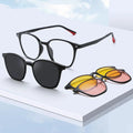 2025 New Retro Large Frame TR90 Sunglasses UV400 Optical Lenses Unisex TR & Tac MYopia Clip 6216 Set for Men and Women