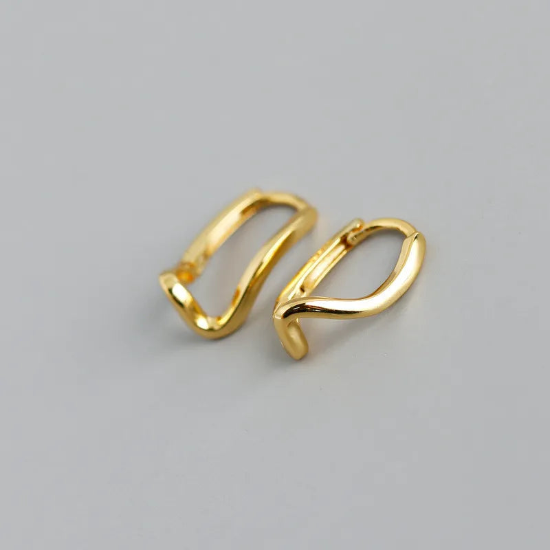 925 Sterling Silver Minimalist Geometric Irregular Ear Buckle for Women Punk Men Rock Party Hoop Earring Jewelry