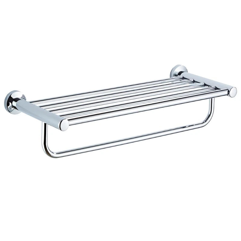 Double Hotel Use Silver Stainless Steel 304 Heater Wall-Mounted Modern Design Bathroom Towel Rack Pendant Set
