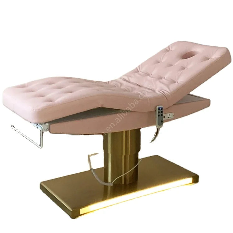 Kisen Spa Furniture Massage Table Clinic Treatment Facial Chair Curved Electrical Cosmetic Beauty Institute Bed