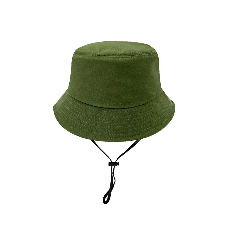 Outdoor Summer Fisherman HatMulti Color Cotton Fabric Cap With Adjustable Rope