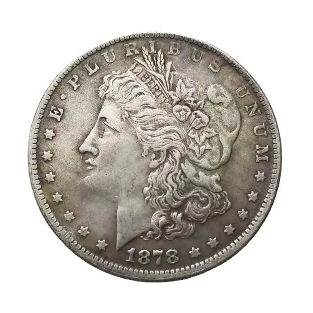 28PCS (1878-1921) S Morgan Dollar Silver Plated Reproduction Decorative Commemorative Coins