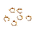 Copper Plated 18K Real Gold Ear Buckle with Round Zircon Pendant Micro Inlaid Opening Earring Single Loop for Diy Jewelry