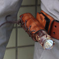 HIBO Vintage Leather Embossed Logo 360 Degree Rotating Tactical Flashlight Belt Holster for Outdoor Sports