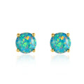 CZCITY Sterling Silver 925 Opal Stud Earrings Three Color Optional Opal Simple Dainty Earring for Women