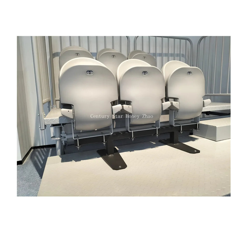 4 Rows 20 Seating Folding Stadium Seats Bleachers Soft Grandstand Chairs