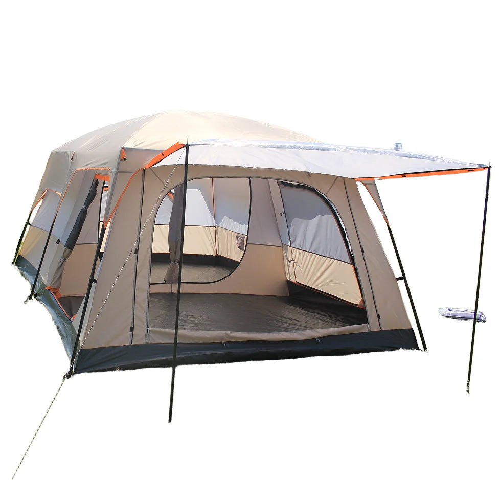 2025 New Arrival Family Two Bedrooms Structure 2-6 Persons Oxford Fabric Waterproof Outdoor Camping Tent