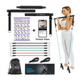 Portable 3-Section Pilates Stick Adjustable Fitness Pilates Bar Pilates Bar Kit with Resistance Bands