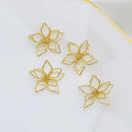 DIY Brass Hollow Three-dimensional Flower Bead Cap 18K Gold for Jewelry Making Supplies
