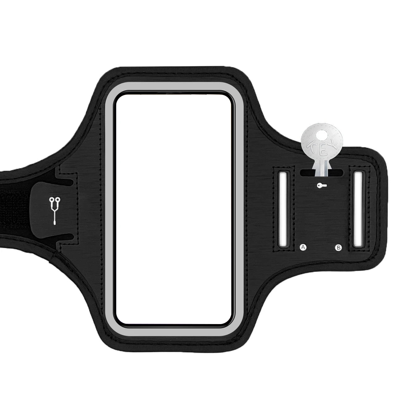 Waterproof PU Leather Running Sport Armband Elastic Workout Cell Phone Armband