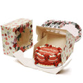 XJH 10x10x5 Cake Box Cardboard Paper Customized Cake Box With Window Thick Cake Box Packaging Luxury