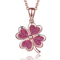Four Leaf Clover Necklace Simple Female Lucky Pendant by 925 Sterling Silver ChainReal Four Leaf Clover Pendant Necklace