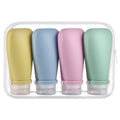 Durable Leak-proof Refillable Squeeze Cosmetic Container X4 90ML Silicone Refill Shampoo Size Bottle Travel Bottle Set 60ML