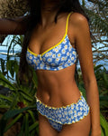 Custom underwire swimsuit for Women Beach Wear Swimwear Bikini set Luxury print floral swimwear women