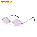 STORY XGS2061 Fashion Sunglasses Women Cloud Shape Frameless Candy Lens Colorful Rimless Sunglasses