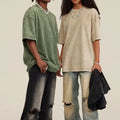 Streetwear Manufacturers Men Oversized Heavyweight Crew Neck Vintage Wash T-shirt