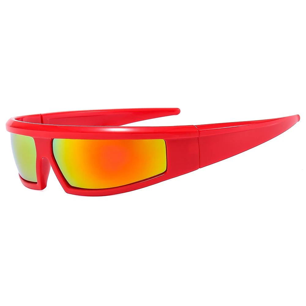 New Style Y2K Steampunk Mirror Sports Sunglasses for Men UV400 Protection with Colorful PC Frame