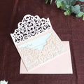 Hot Sale  Pink Laser Cut Hollow Cards Printable Inserts Birthday Party Wedding Invitations