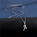 AA00304 Capital Initial Necklace Stainless Steel Name Plate 26 A-Z Initial Letter Necklace for Couple