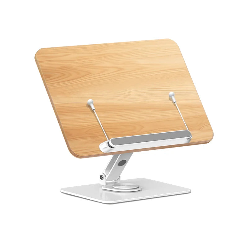 Foldable Large Reading Stand Thumb Book Page Holder 360 Revolving Adjustable Wooden Cooking Book Stand