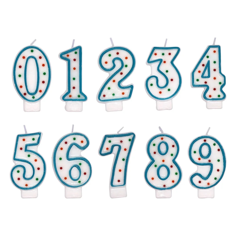 Custom Kids Colorful Number Candles Printed Dot Digital Birthday Candles