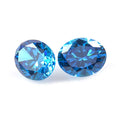 Wholesale Oval Cut Cubic Zircon Colored Borland Blue CZ Stone Price Per Carat for Jewelry Making