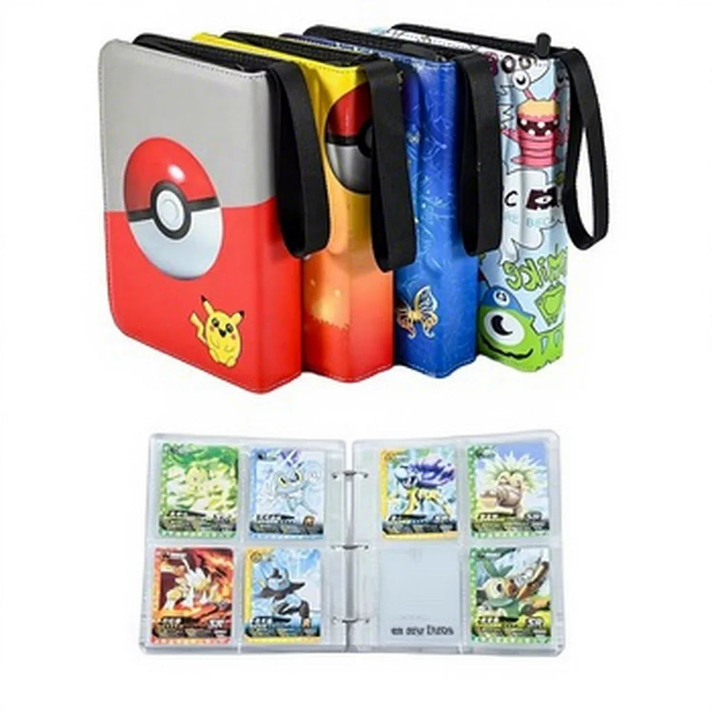 PU Leather Card Binder 4 Pockets Top Loader Sports Basketball Star Cards Holder Album Protective Sports Sleeves Business Cards