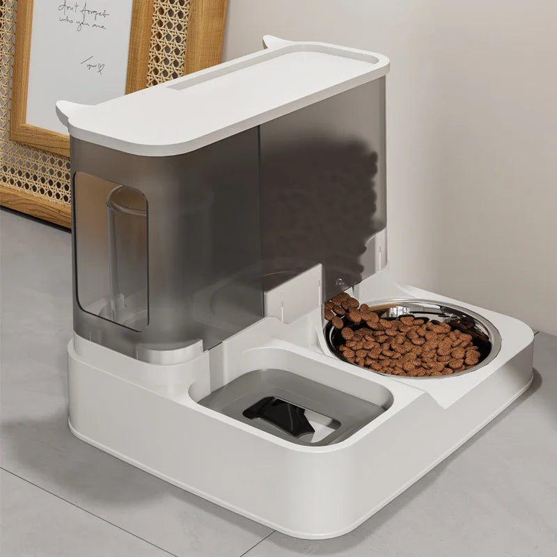 Automatic Pet Feeder and Water Dispenser - Large Capacity Water Fountain Dry and Wet Food Separator Dog Bowl Cat Bowl