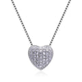 New Arrived Fashion 925 Sterling Jewelry Necklaces Rhodium Plated Love Heart Necklace Sterling Silver