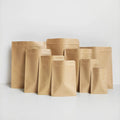 Resealable Three Side Seal Flat Aluminum Foil Laminated Kraft Paper Packets Bag for Seeds