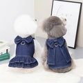 2025 Dog Apparel Jean Jacket Pet Dog Harness Denim Jeans Dog Denim Dress With Hole