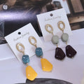 SC Hot Sale Stylish Long Stone Earrings Fashion Resin Earrings Trendy Geometric Acrylic Pendant Earrings for Women