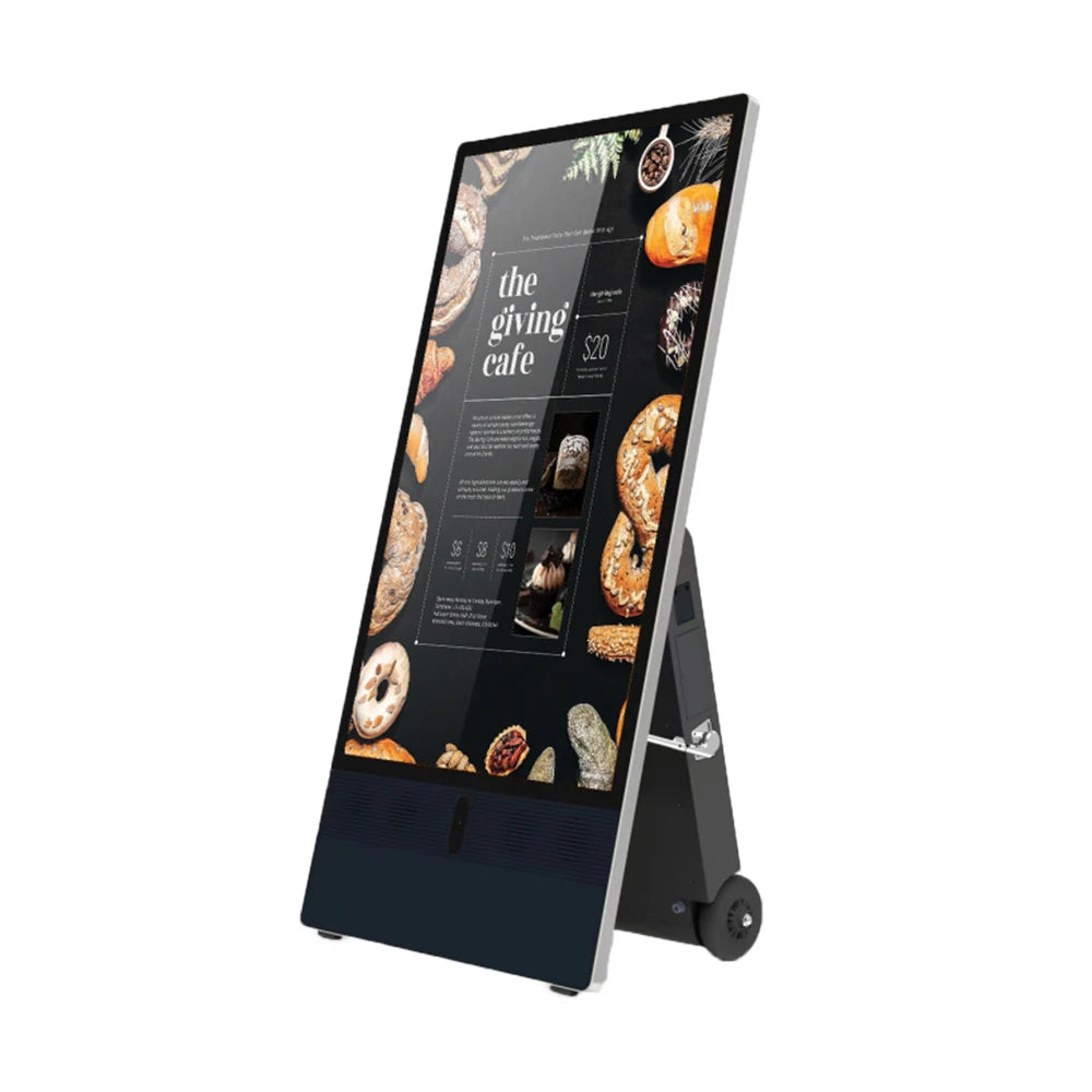 HD Outdoor LCD Digital Restaurant Menu Display 55 Inch IP65 Floor Stand