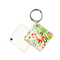Qualisub Custom Square PU Leather Keychain Blanks for Sublimation