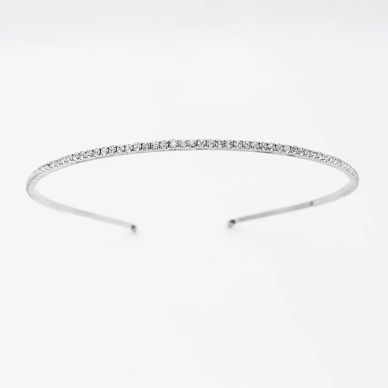 Single Row Rhinestone Headband Wedding Bride Headdress Crown