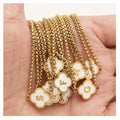 Hot Sale Four Leaf Clover Cuff Bracelet Stainless Steel Letter Beads for Bracelet for Women