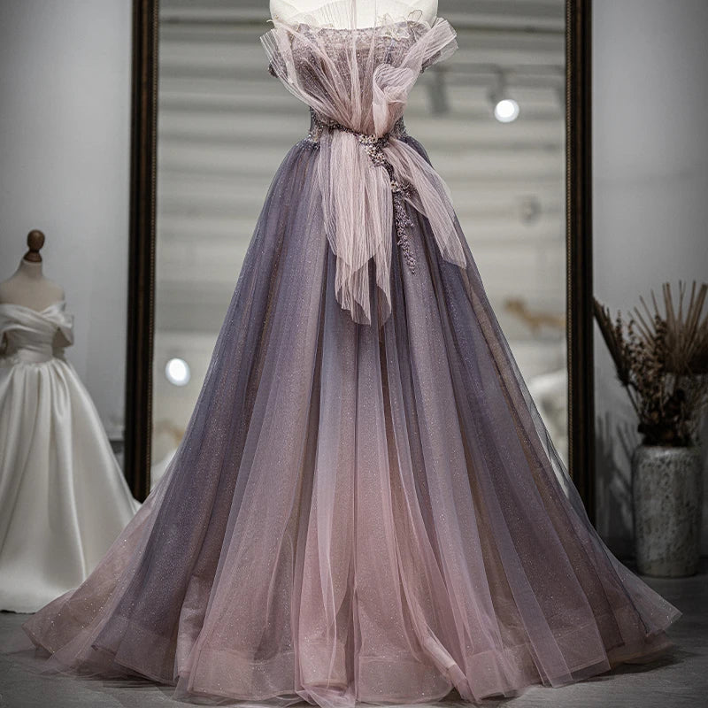Jancember RL125 Elegant Organza Pleat Strapless Lace up Wedding Dresses