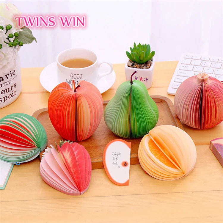 Cute Memo Pads Fruit Vegetables Memo Pads Kawaii Sticker Portable Paper Notepads Creative Diy Sticky Desk Decoration 1693