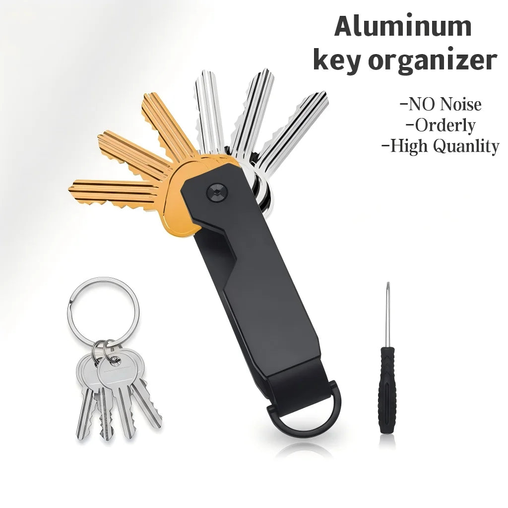 Minimalist Silent Aluminum Key Organizer Holder for Keys Mens Multi-Tool Bags Hanging Car Key Chain