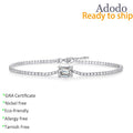 Factory Emerald Cut 5*7MM VVS1 GRA Moissanite Jewelry Fashion 925 Sterling Silver Adjustable Chain Link Bracelet for Women Gift