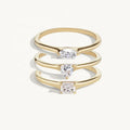 LOZRUNVE 925 Sterling Silver Jewelry Manufacturer Fashion Simple Sparkling Cubic Zirconia Center Stone Ring Set