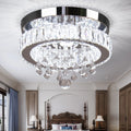 Modern Flush Mount Ceiling Light Chandelier K9 Crystal Luxury Pendant for Bathrooms Luxury Flush Mount Ceiling Light for Home