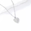 Cute Design Micro Pave CZ Zircon Heart Stainless Steel Trendy Jewelry Crystal Heart Pendant Necklace for Women