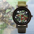 Men's Minimalist Sport Camouflage Wood Watch Wristwatches with Analog Dial Display and Quartz Movement Fashion