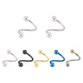 Stainless Steel S Rod Labret Nose Earrings Lip Spiral Ring Body Piercing Jewelry Ring Ear Cartilage Helix Piercing Stud