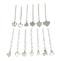 Extending Chain Stainless Steel Bracelet Necklace Extender Growth Chain with Heart Tags for Jewelry Making
